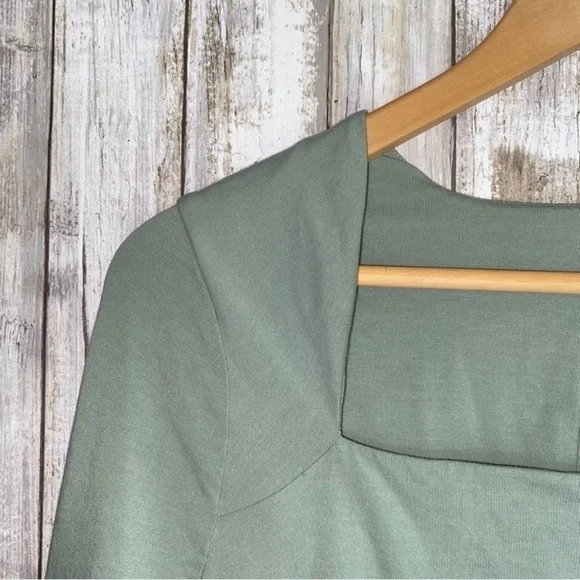 Soft Surroundings Maureen Square Neck Sprout Green Blouse - Picture 4 of 6
